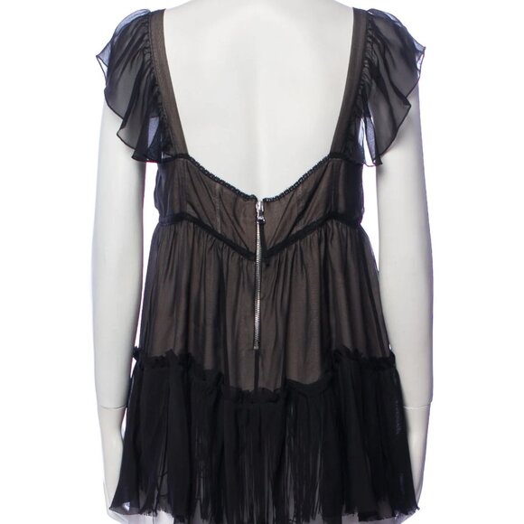 D&G Babydoll Silk Ruffle Blouse - Picture 2 of 8